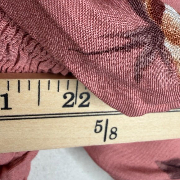 New Torrid Floral Print Smocked Long Sleeve Blouse size 1X Pink - Picture 8 of 9